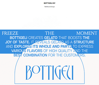 Bottigeli Gelato NYC branding graphic design logo ui