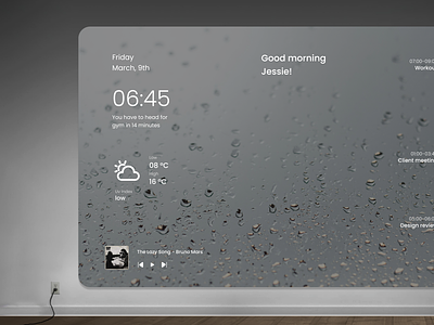 Smart Mirror UI design glass minimal mirror mirror ui mirror ux modern smart device smart mirror ui design ux