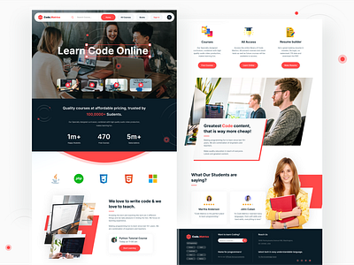 Code Matrics WEB UI branding education figma figmadesign graphicdesigb graphics home landing learncode minimal pixel pixelperfect trending ui uidesign ux uxdesign vector web webdesign