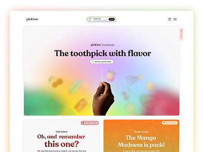 pick'em - eCommerce Hero branding colorful design ecommerce glass glassmorphism graphic design hero product store ui web