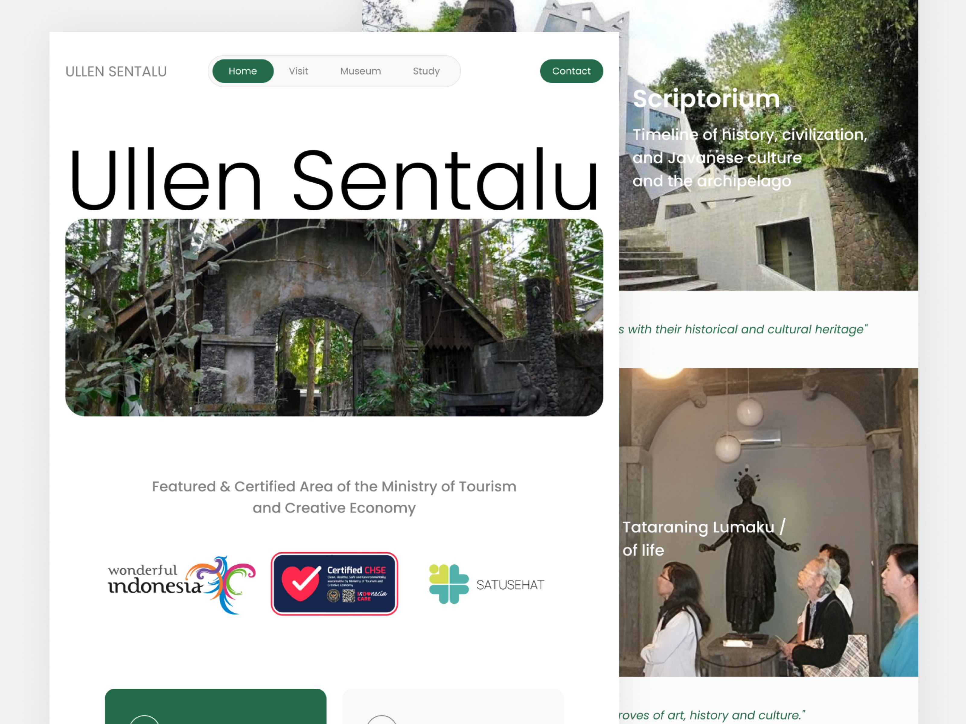 Ullen Sentalu - Ullen Sentalu Landing Page art branding design desktop landing page landing page desain landing page design museum page redesign ui ui design uidesign uiinspiration uitrends uiux uiuxdesign uiuxtrend uiuxtrends website