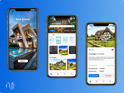 Mobile application for accommodation reservation request graphic design ui ux