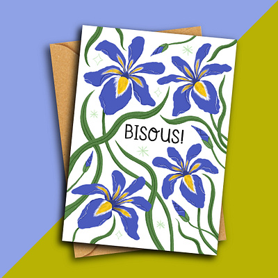 Bisous! French Valentine or Anniversary Card Design