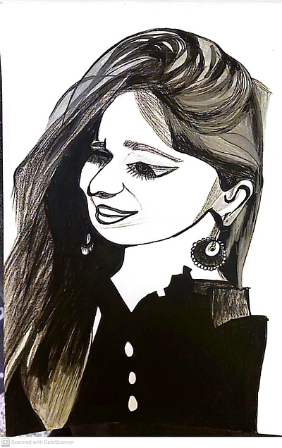 Charcoal Sketch by Mariam K illustrations