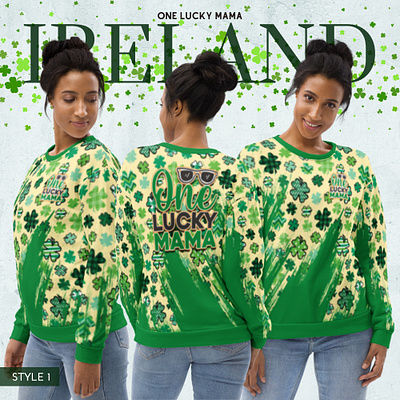 One Lucky Mama Unisex Sweatshirt apparel designer branding clothing designer design fashion designer full print graphic design graphic designer graphicdesign streetwear