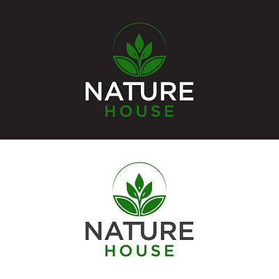 Nature House Logo abstract background branding business creative design friendly graphic design green house icon illustration image landscaping leaf logo nature property sale victor