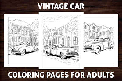 Vintage Car Coloring Pages for Adults activitybook adult coloring pages amazon kdp amazon kdp book design book cover car car coloring page coloring book design graphic design illustration kdp ui vintage car