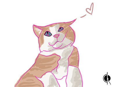 Cat's love cat chat dessin draw illustration procreate