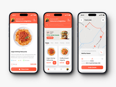 Food ordering app UI design address ads app application delivery design donut fast food food maps meat mobile product reetaurant service tracking ui uiux ux vegetable