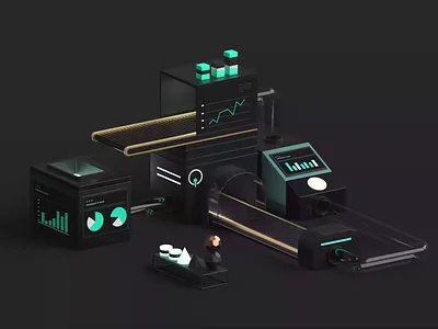 3D Animation for Uplinq.com 3d 3d animation 3d isometric 3d motion graphics 3d website isometric saas