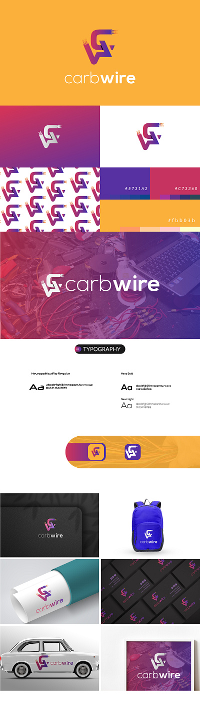 Carbwire (WC) Logo | Carbwire Logo Branding branding fitness lifestyle icon graphic design logo motion graphics