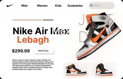 Stylish UI for Shoe Enthusiasts branding graphic design logo nike jordan shoes ui vector