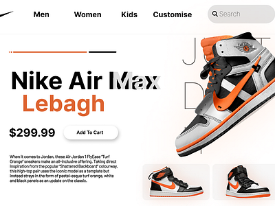 Stylish UI for Shoe Enthusiasts branding graphic design logo nike jordan shoes ui vector