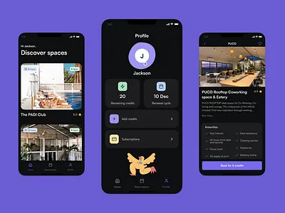 FlexPass: Bali's Coworking Paradise at Your Fingertips app design mobile ui ux