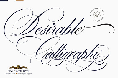 Desirable Calligraphy branding casual custom desirable calligraphy elegant font gentle logo pen quirky romantic script sweet trendy unique vintage wedding whimsical