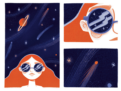 Cosmic girl art book illustration illustration poster