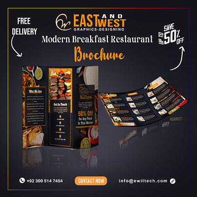 Modern-Brochure-Breakfast-Restaurant 3d animation branding graphic design logo motion graphics ui