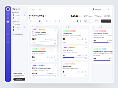 Project Management - Kanban Dashboard dashboard desktop kanban management project task website