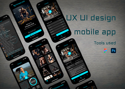Fitness club Mobile App add design desing uxui mobile sport ui ux