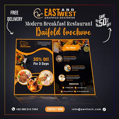 Modern-Brochure-Template-Breakfast-Restaurant 3d animation branding graphic design logo motion graphics ui