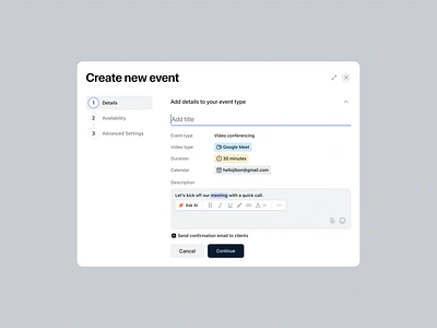 Create new event 2014 card clean interface design system editor ui design modal design popup saas component design ui ui component ux