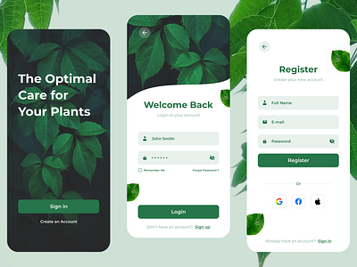 Plant Care App app mobile app plant care app ui