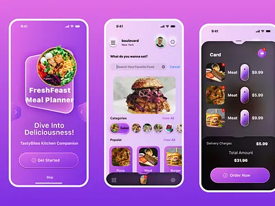 The Newest Design My Food Delivery App 3d animation branding logo typography ui ux