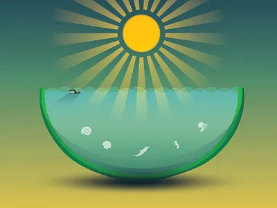 Summer melon fruit illustration summer vector