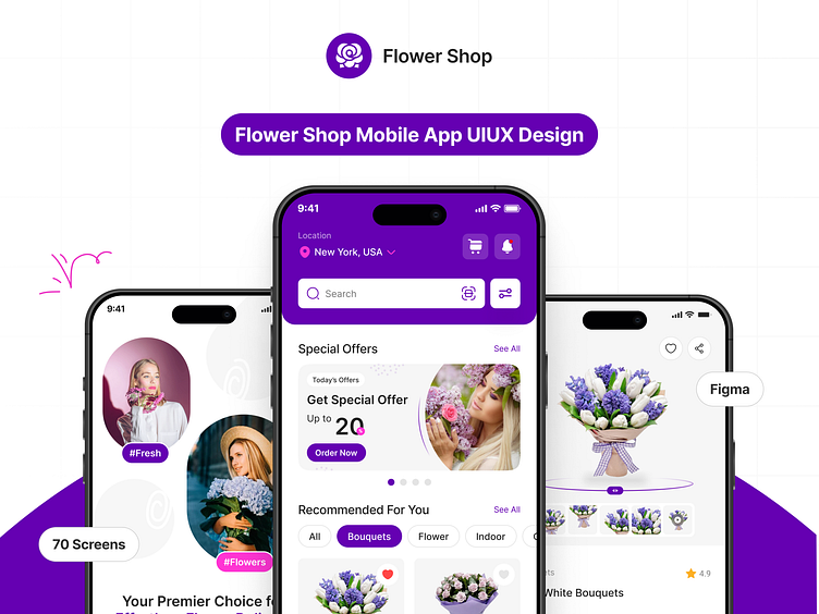 Flower Delivery Mobile App UIUX Design | Flower Shop App Design by KG ...