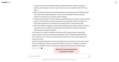 Bookmark to save important/useful chatGPT responses chatgpt product design ux