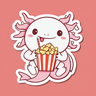 Axolotl Sticker Created With AI 3d animation branding design graphic design illustration logo merch by amazon motion graphics typography ui ux vector