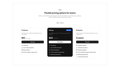 Components and Sections clean design lightdark minimalist pricing segmented control swiss typography ui