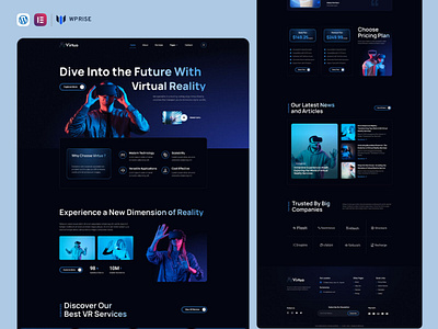 Virtuo – Augmented & Virtual Reality Services Elementor Template branding design elementor template graphic design ui web design