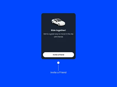 UI Card to Invite a Friend for Ride-sharing app design figma lyft mobile app mobility ride sharing ridesharing app uber ui ui design ui kit uiux ux ux design web design