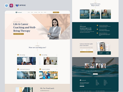 TrueCoach – Life Coach & Speaker Elementor Template branding coach website design elementor template graphic design life coach life coach templates life coach website life coaching life coaching website ui web design