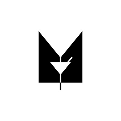 M + cocktail logo concept. app branding design graphic design illustration logo typography ui ux vector