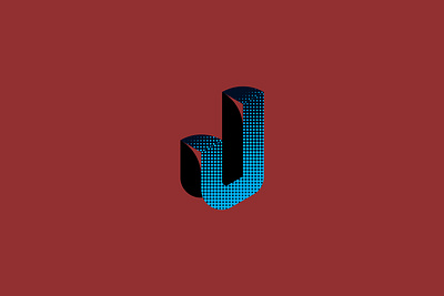 Letter J Halftone graphic design