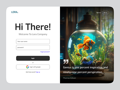 Lora-Website Log-in Page branding graphic design ui