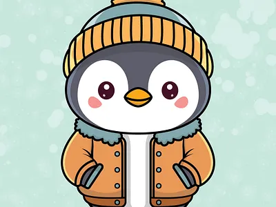 Winter Penguin Vector Design animal illustration cartoon cool penguin graphic design illustration logo penguin sea animal vector design winter animal winter season