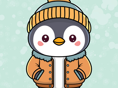 Winter Penguin Vector Design animal illustration cartoon cool penguin graphic design illustration logo penguin sea animal vector design winter animal winter season