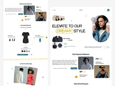 Clothing fashion landing page👕👗 cloth clothing design dress e commerce fashion landing minimal model suit ui ux web design website