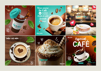 Social Media Post - Doce Aroma branding coffee shop design drinks graphic design logo post visual identity