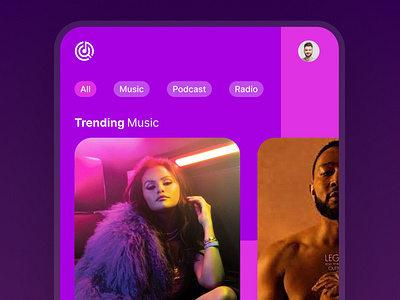 Music App Vibrat UI Concept app appui boldui boldvisual branding bright design figma figmaui illustration music productdesign ui ux vibrantui