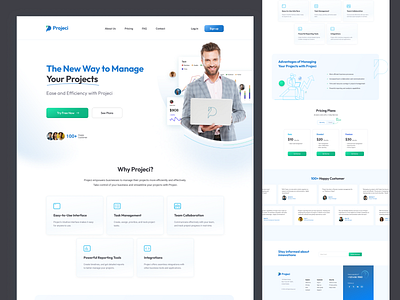 SaaS Landing page design clean design landing page modern design saas design ui design web design