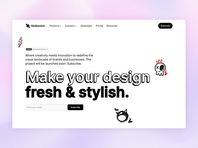 Hero Header section – Hedonism UI design header hedonism hedonism ui hero ui ui kit ux web