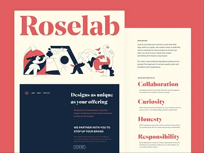 Roselab Website animation design homepage illustration landing landing page motion motion graphics roselab ui ui animation ux web web design website