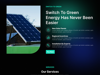Solar Energy Web Design design landing page solar solar energy ui uiux ux web website website design