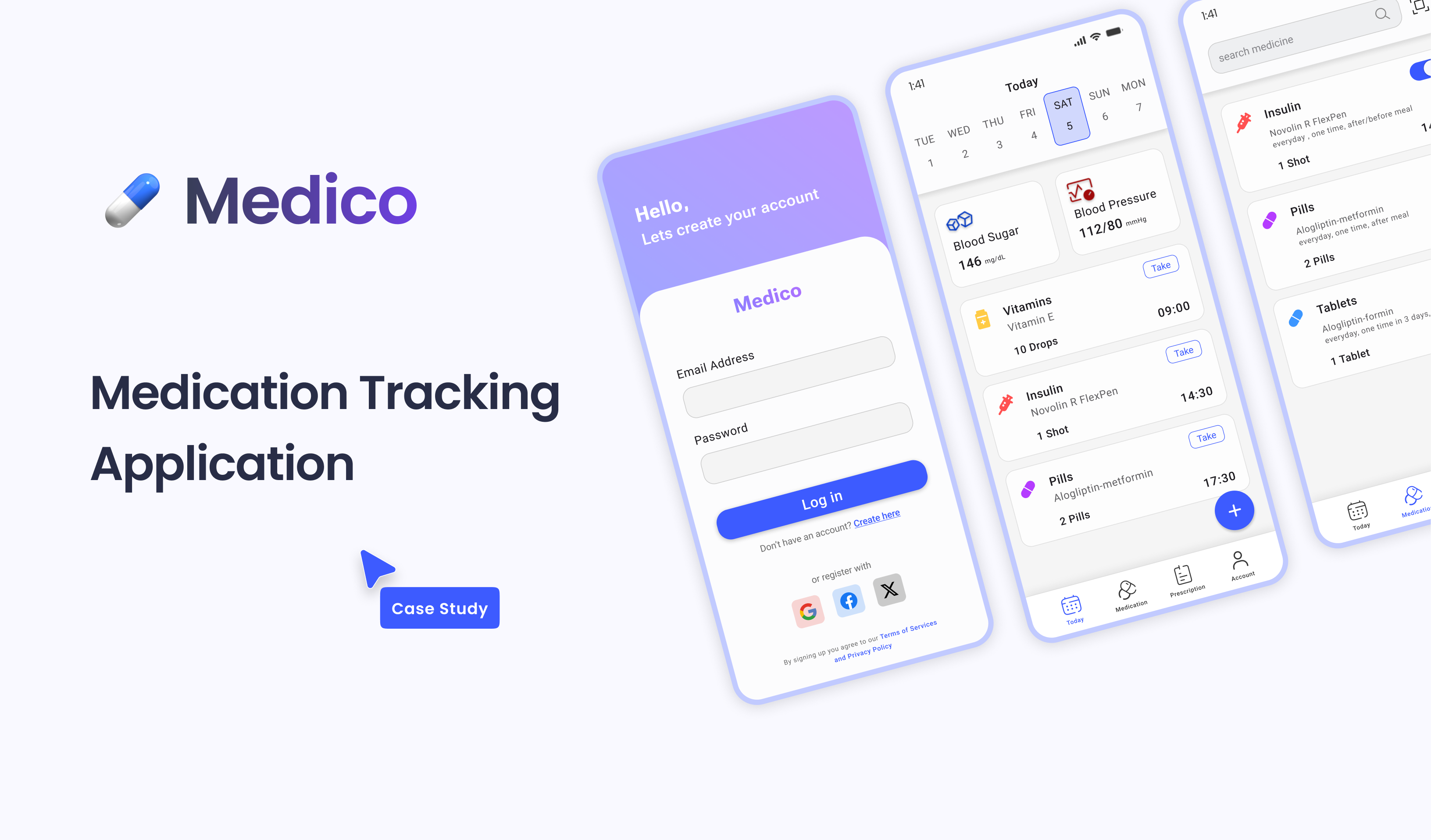 Medication Tracking Application consult doctor app health medecine medical medical notification medication medication tracking mobile app mockup pharmacy pills timer