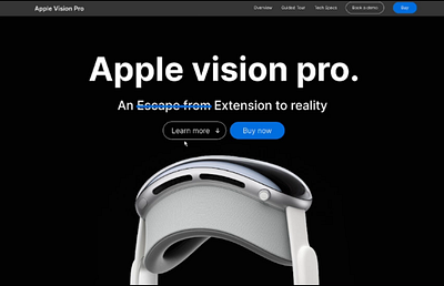Apple Vision Pro Redesign 3d apple applevision applevisionpro ar metaquest oculus productdesign productpage spatial ui uiux ux visionpro vr webdesign website