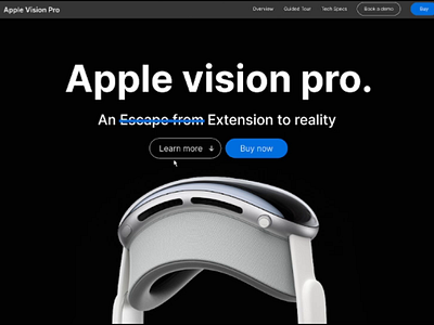 Apple Vision Pro Redesign 3d apple applevision applevisionpro ar metaquest oculus productdesign productpage spatial ui uiux ux visionpro vr webdesign website